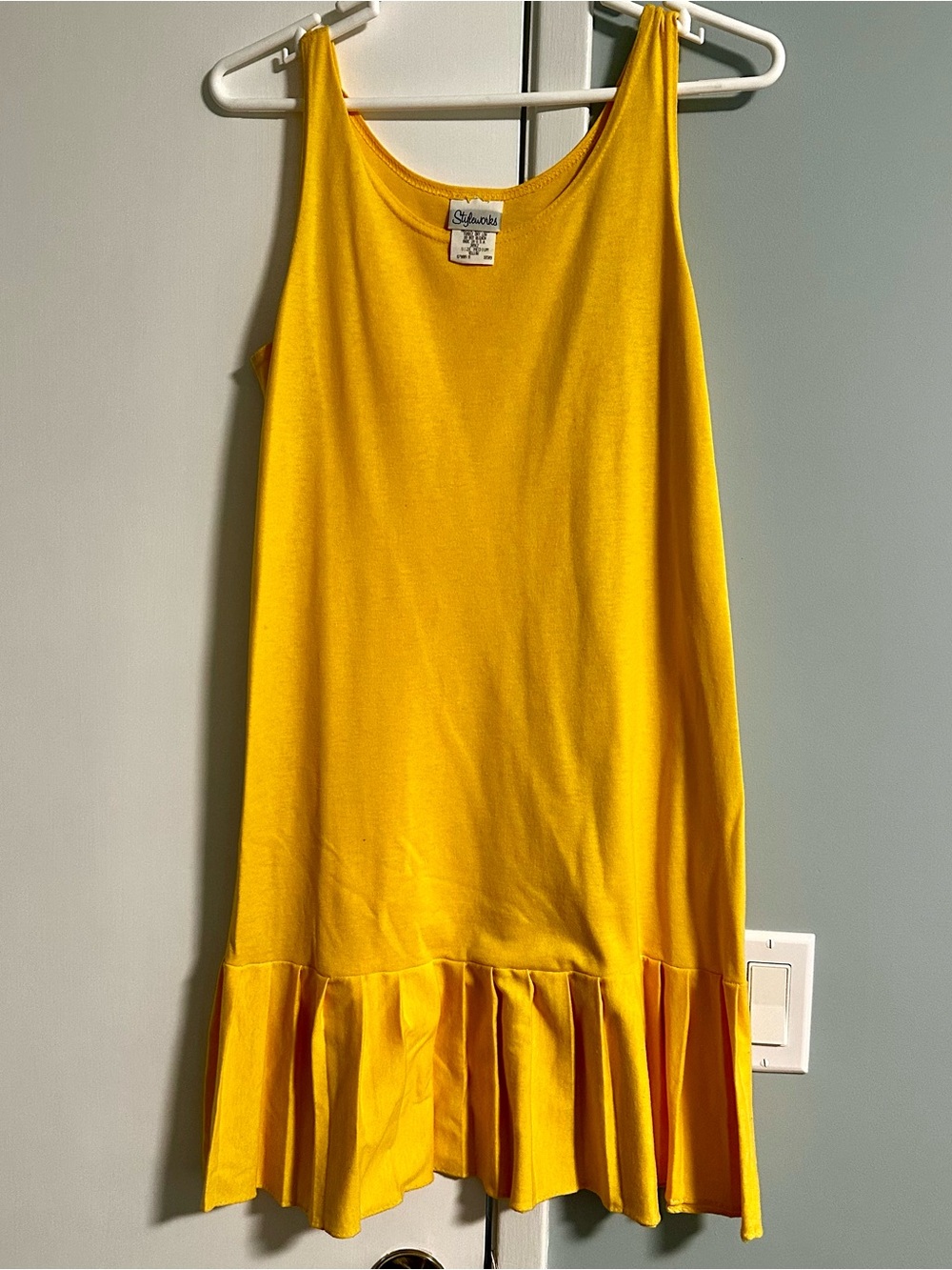 Splash Bright Yellow Sleeveless Ruffle-Hem Midi Dress